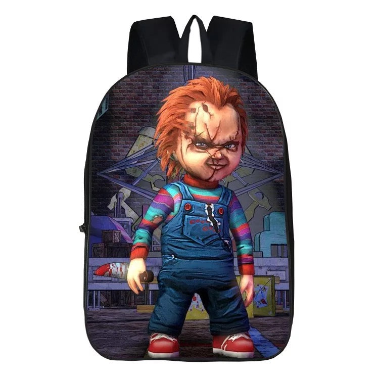 Child's Play Chucky Horror Movie Backpack School Sports Bag