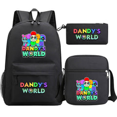 ‌Dandy's World SchoolBag Backpack Shoulder Bag Book Pencil Bags  3pcs Set