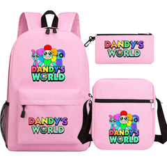 ‌Dandy's World SchoolBag Backpack Shoulder Bag Book Pencil Bags  3pcs Set