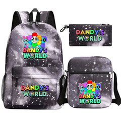 ‌Dandy's World SchoolBag Backpack Shoulder Bag Book Pencil Bags  3pcs Set