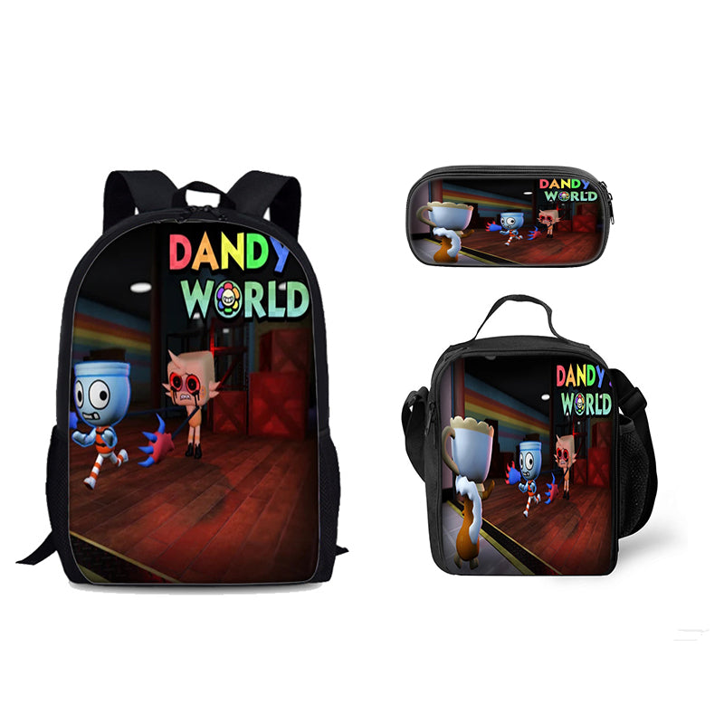 Dandy’s World Schoolbag Backpack Lunch Bag Pencil Case 3pcs Set Gift for Kids Students