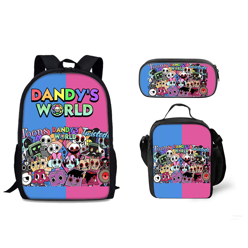 Dandy’s World Schoolbag Backpack Lunch Bag Pencil Case 3pcs Set Gift for Kids Students