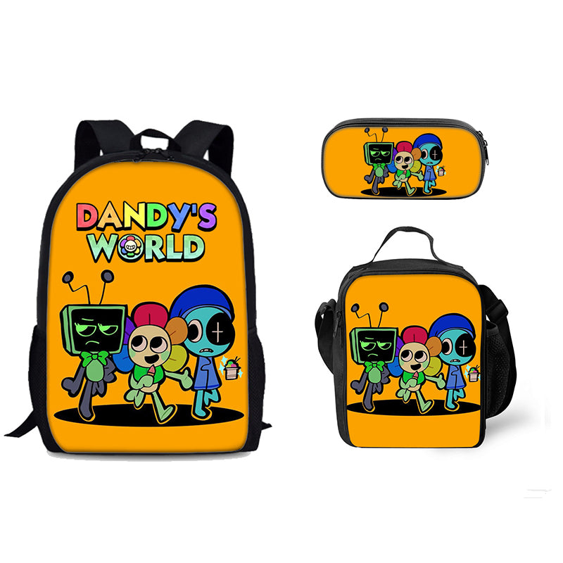 Dandy’s World Schoolbag Backpack Lunch Bag Pencil Case 3pcs Set Gift for Kids Students