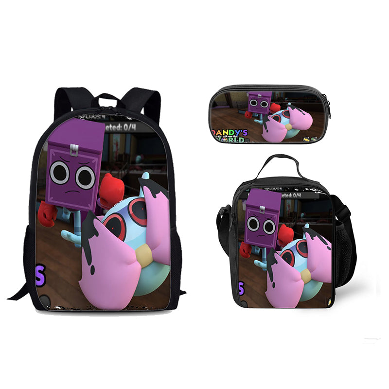 Dandy’s World Schoolbag Backpack Lunch Bag Pencil Case 3pcs Set Gift for Kids Students