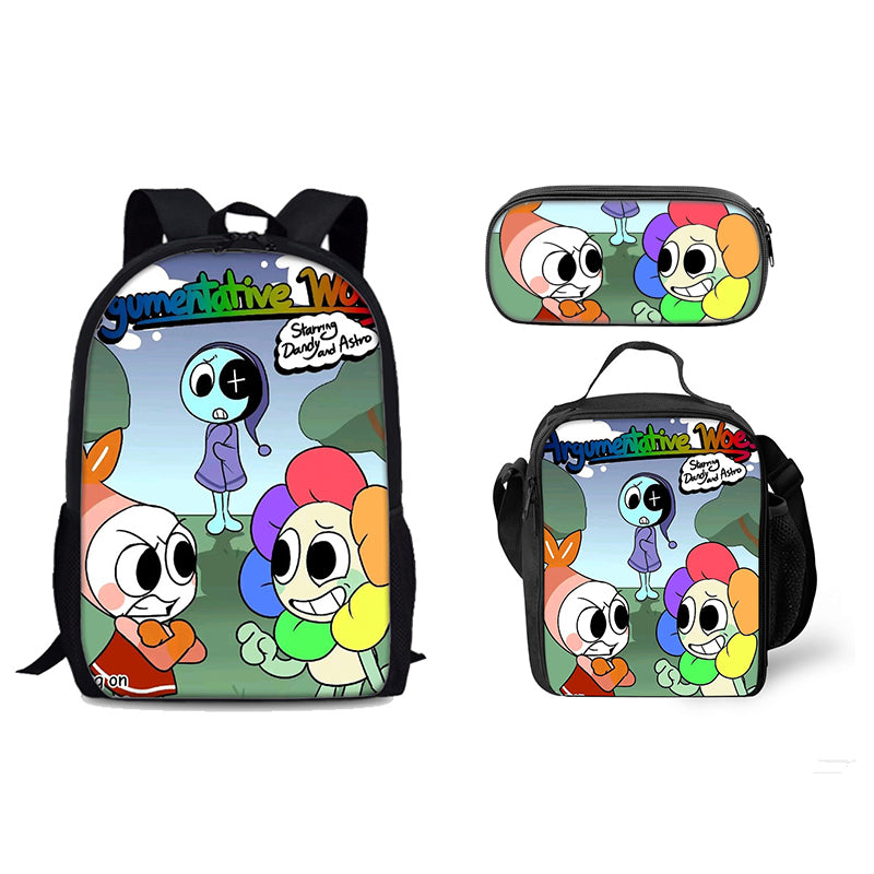 Dandy’s World Schoolbag Backpack Lunch Bag Pencil Case 3pcs Set Gift for Kids Students