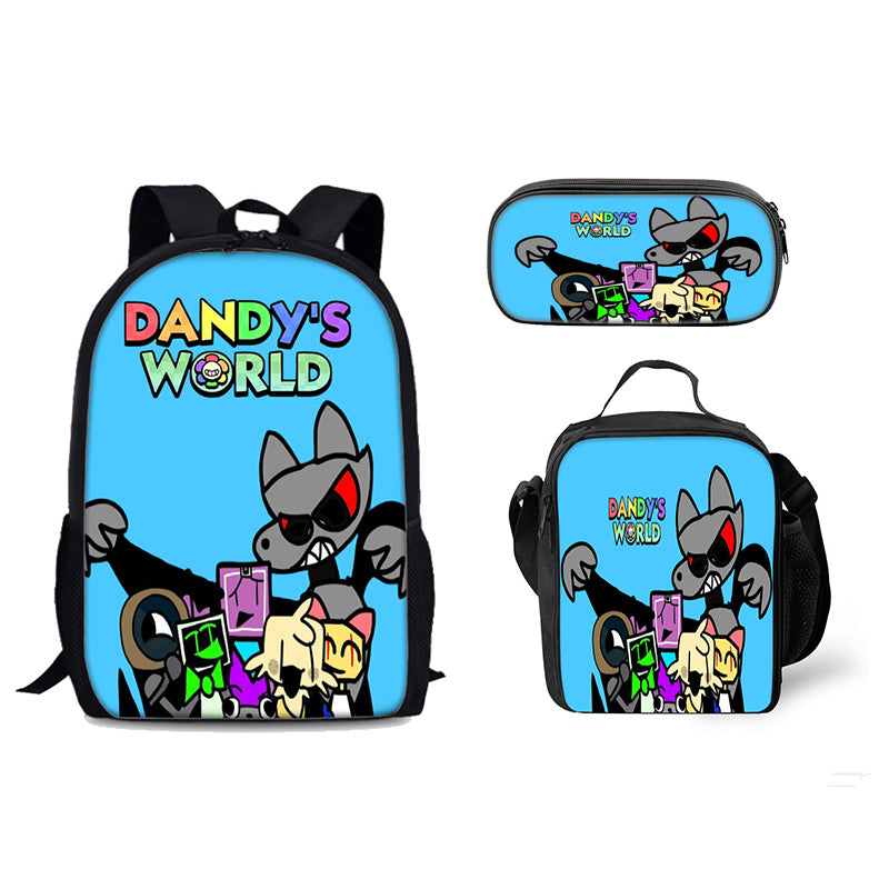 Dandy’s World Schoolbag Backpack Lunch Bag Pencil Case 3pcs Set Gift for Kids Students