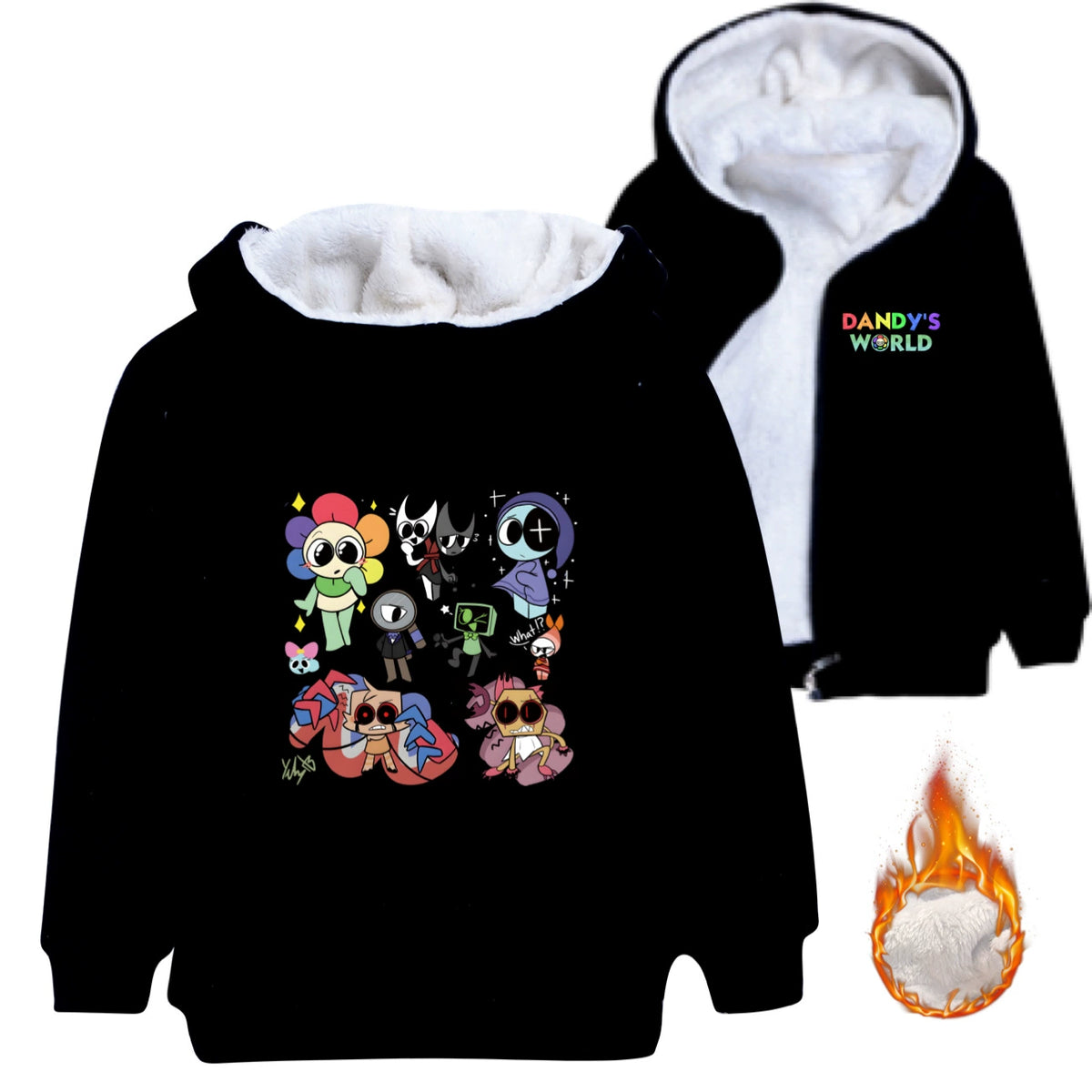 ‌Dandy's World Pullover Hoodie Sweatshirt Autumn Winter Unisex Sweater Zipper Jacket for Kids Boy Girls