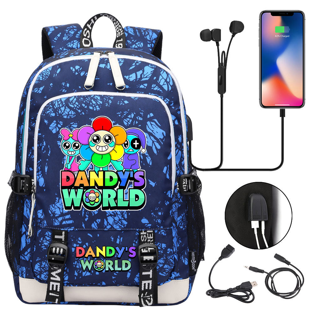 Dandys World USB Charging Backpack School Note Book Laptop Travel Bags