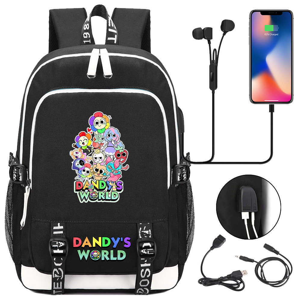 Dandys World USB Charging Backpack School Note Book Laptop Travel Bags