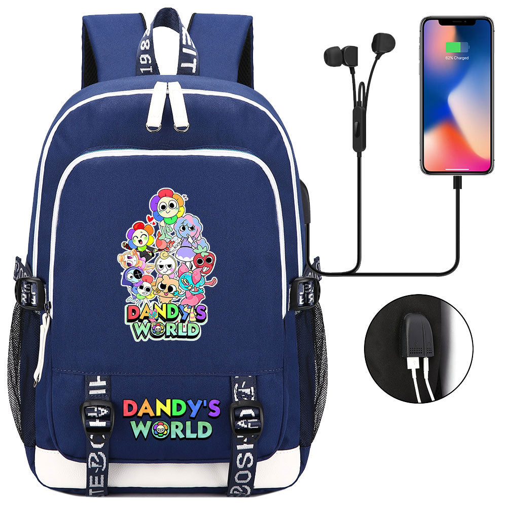 Dandys World USB Charging Backpack School Note Book Laptop Travel Bags