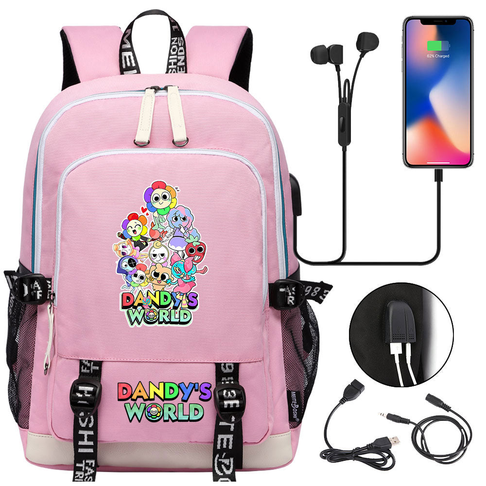 Dandys World USB Charging Backpack School Note Book Laptop Travel Bags