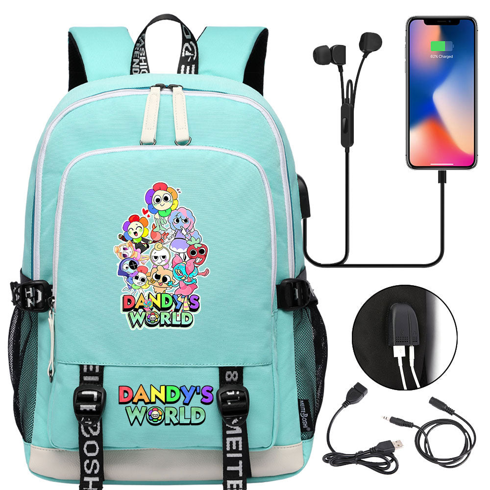 Dandys World USB Charging Backpack School Note Book Laptop Travel Bags
