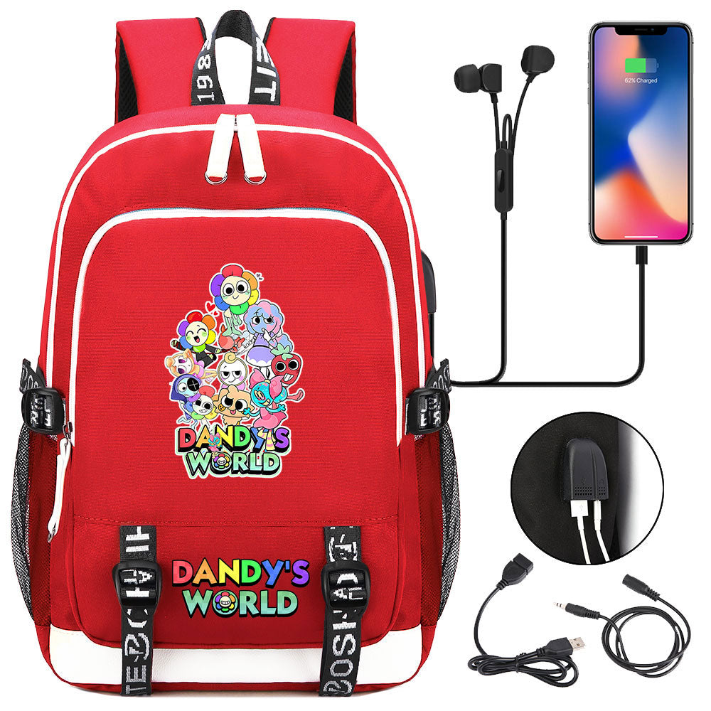 Dandys World USB Charging Backpack School Note Book Laptop Travel Bags