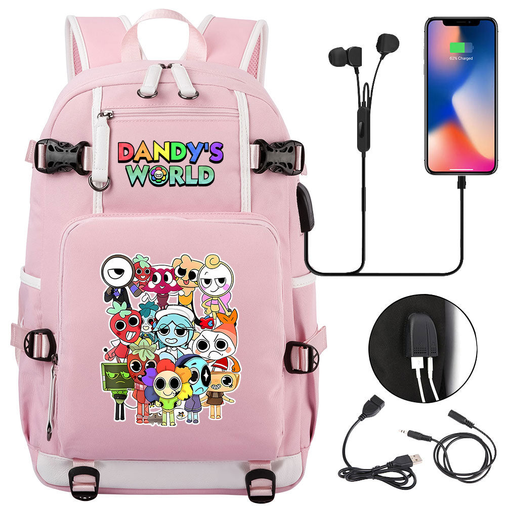 Dandys World USB Charging Backpack School NoteBook Laptop Travel Bags