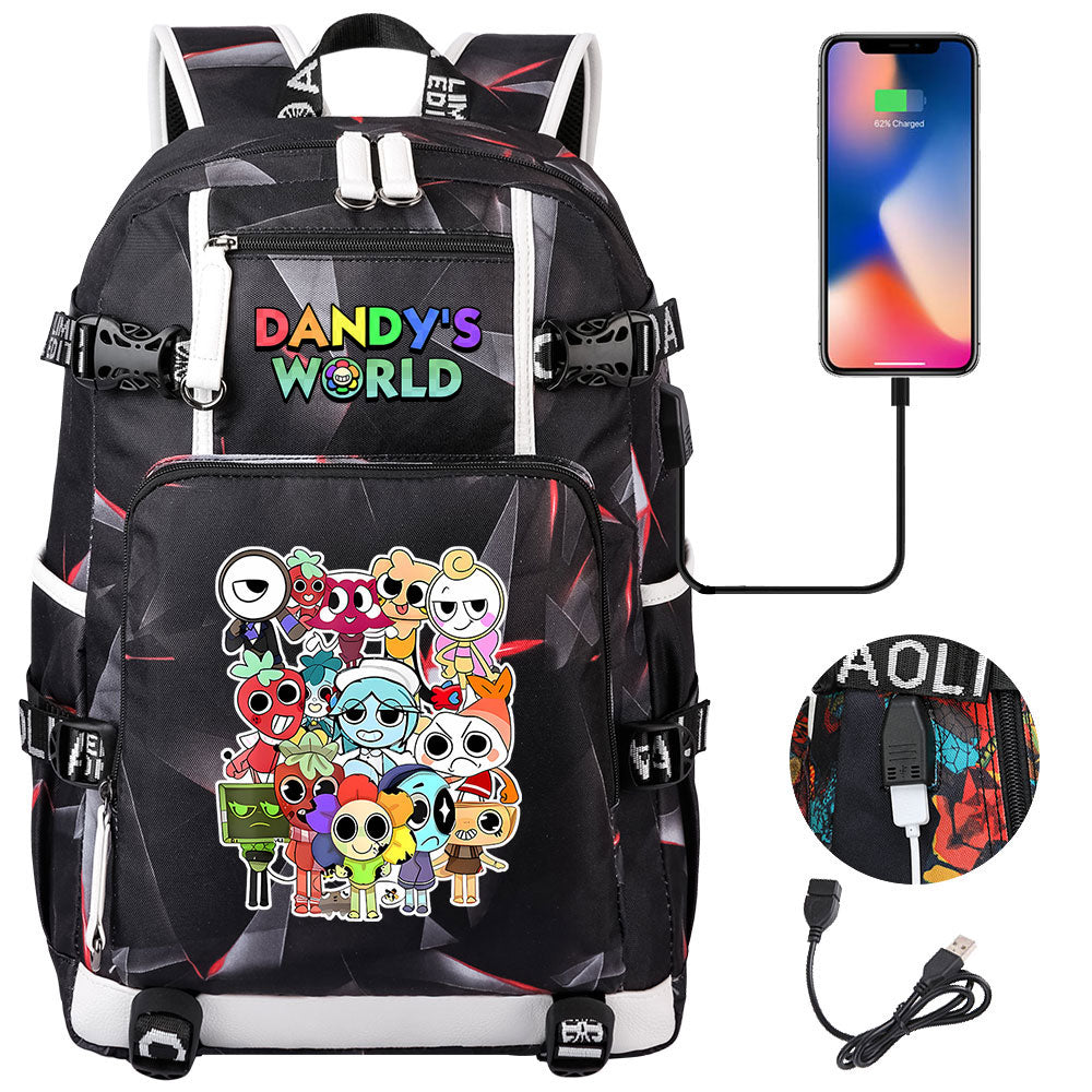 Dandys World USB Charging Backpack School NoteBook Laptop Travel Bags
