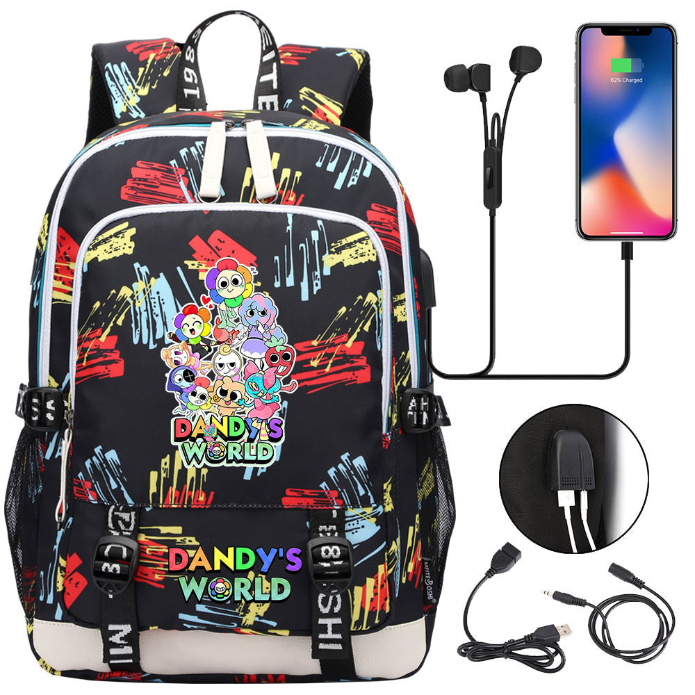 Dandys World USB Charging Backpack School Note Book Laptop Travel Bags