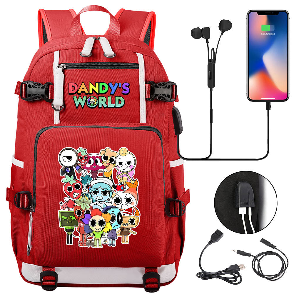 Dandys World USB Charging Backpack School NoteBook Laptop Travel Bags