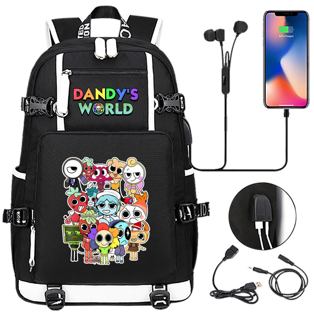Dandys World USB Charging Backpack School NoteBook Laptop Travel Bags