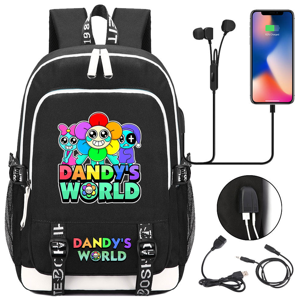 Dandys World USB Charging Backpack School Note Book Laptop Travel Bags