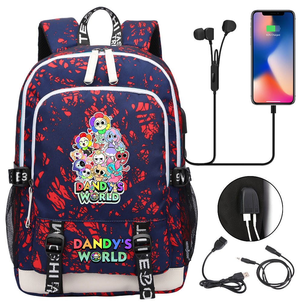 Dandys World USB Charging Backpack School Note Book Laptop Travel Bags