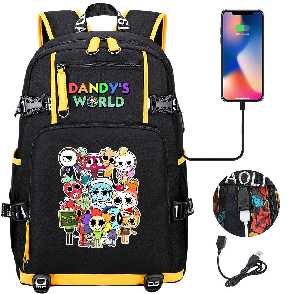 Dandys World USB Charging Backpack School NoteBook Laptop Travel Bags