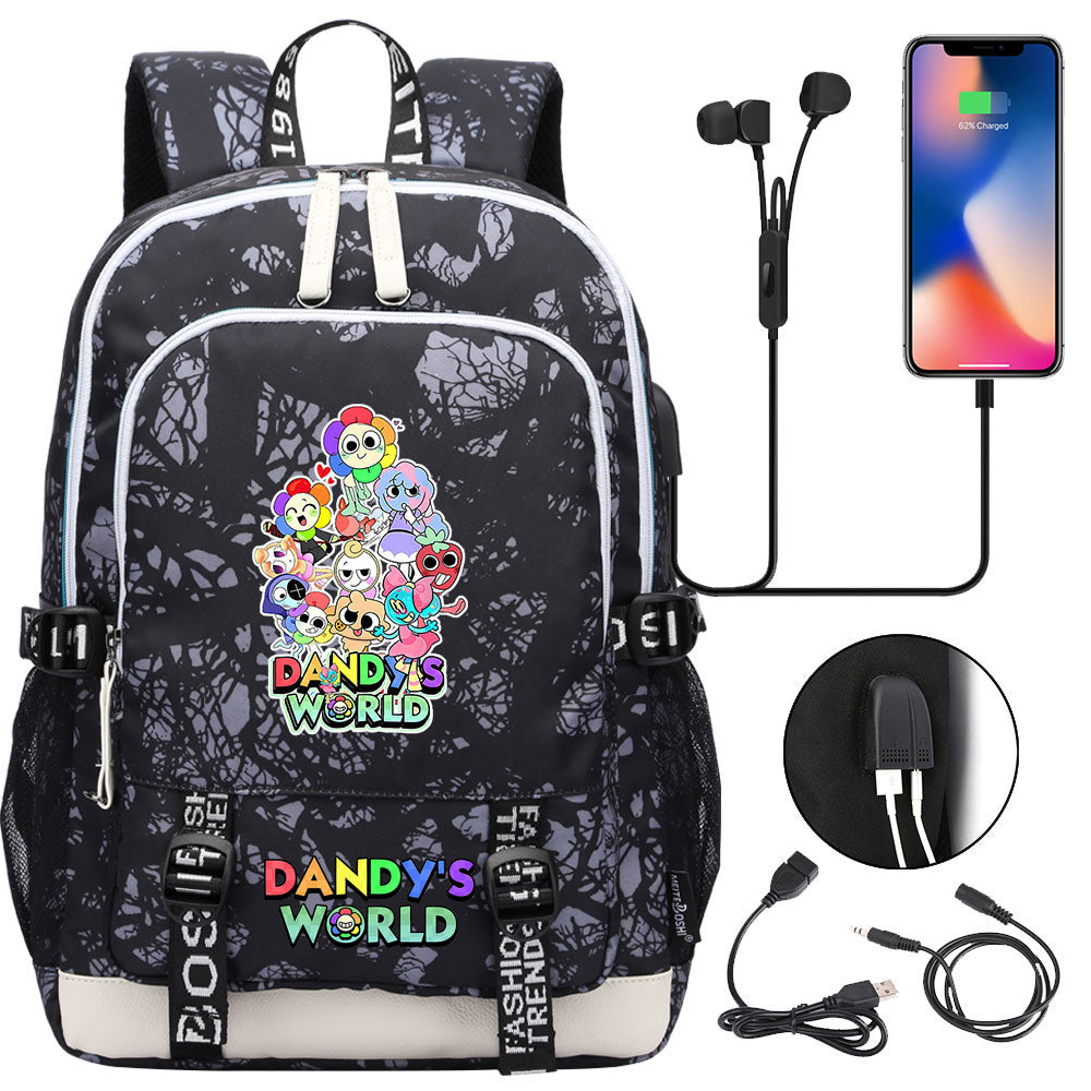 Dandys World USB Charging Backpack School Note Book Laptop Travel Bags