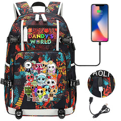 Dandys World USB Charging Backpack School NoteBook Laptop Travel Bags