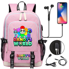 Dandys World USB Charging Backpack School Note Book Laptop Travel Bags