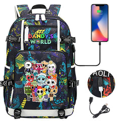Dandys World USB Charging Backpack School NoteBook Laptop Travel Bags
