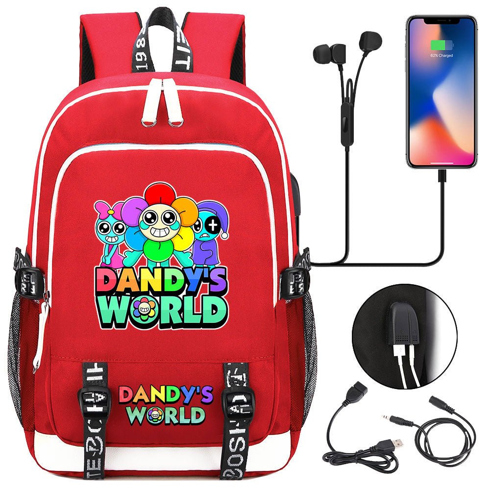 Dandys World USB Charging Backpack School Note Book Laptop Travel Bags