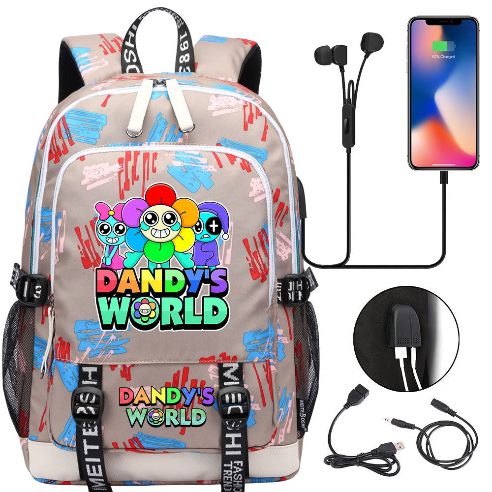 Dandys World USB Charging Backpack School Note Book Laptop Travel Bags