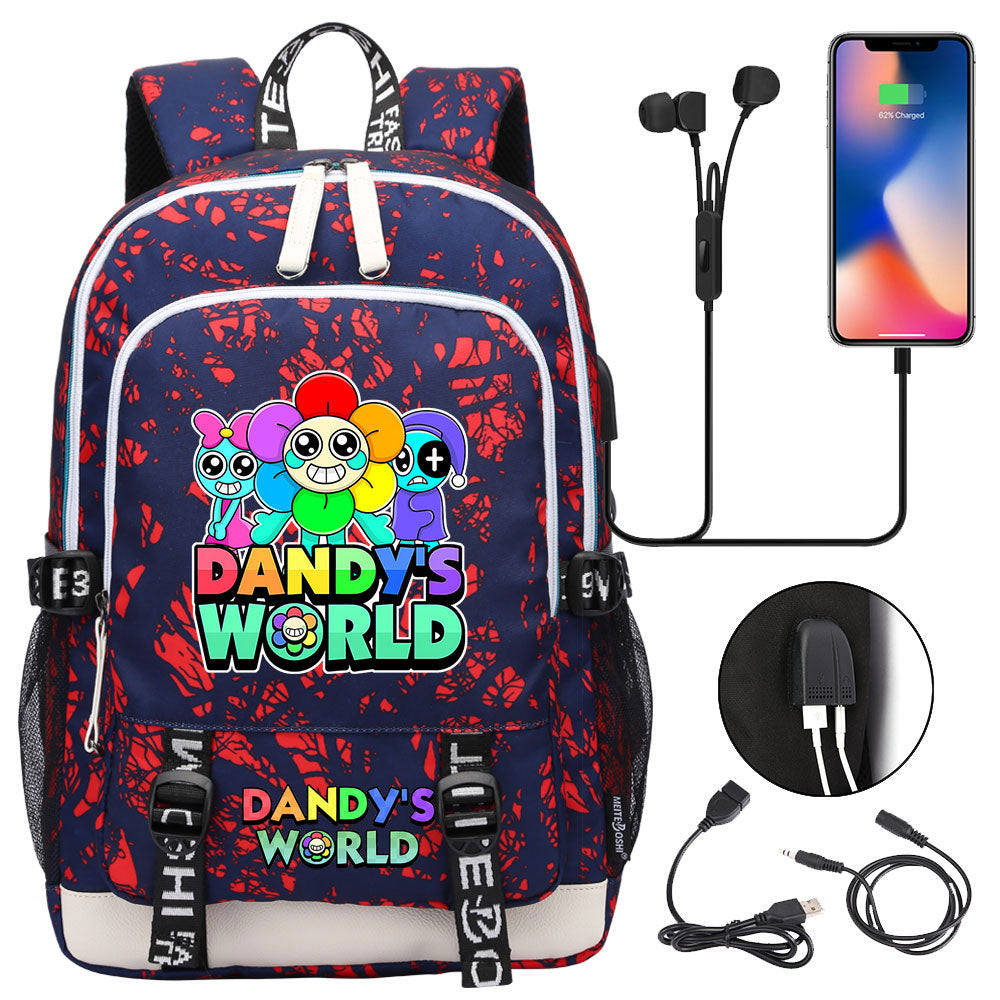 Dandys World USB Charging Backpack School Note Book Laptop Travel Bags