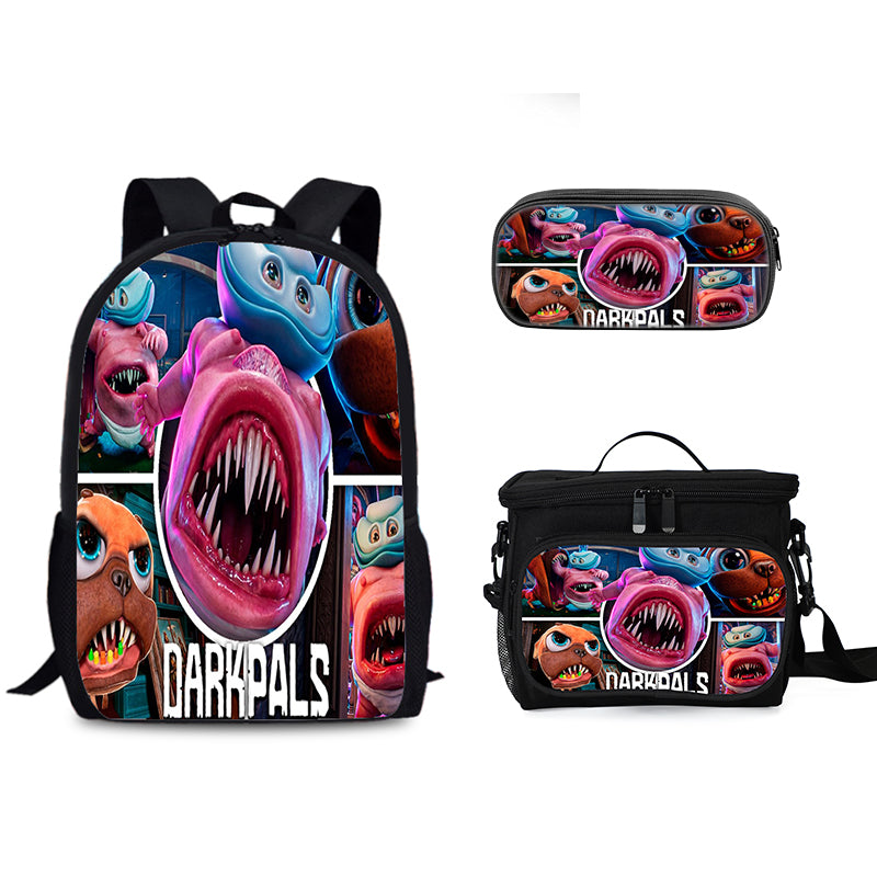 Dark Pals Schoolbag Backpack Lunch Bag Pencil Case 3pcs Set Gift for Kids Students