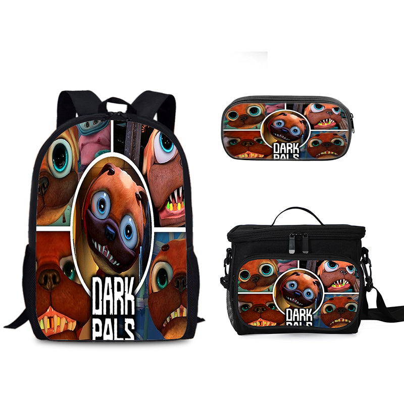 Dark Pals Schoolbag Backpack Lunch Bag Pencil Case 3pcs Set Gift for Kids Students