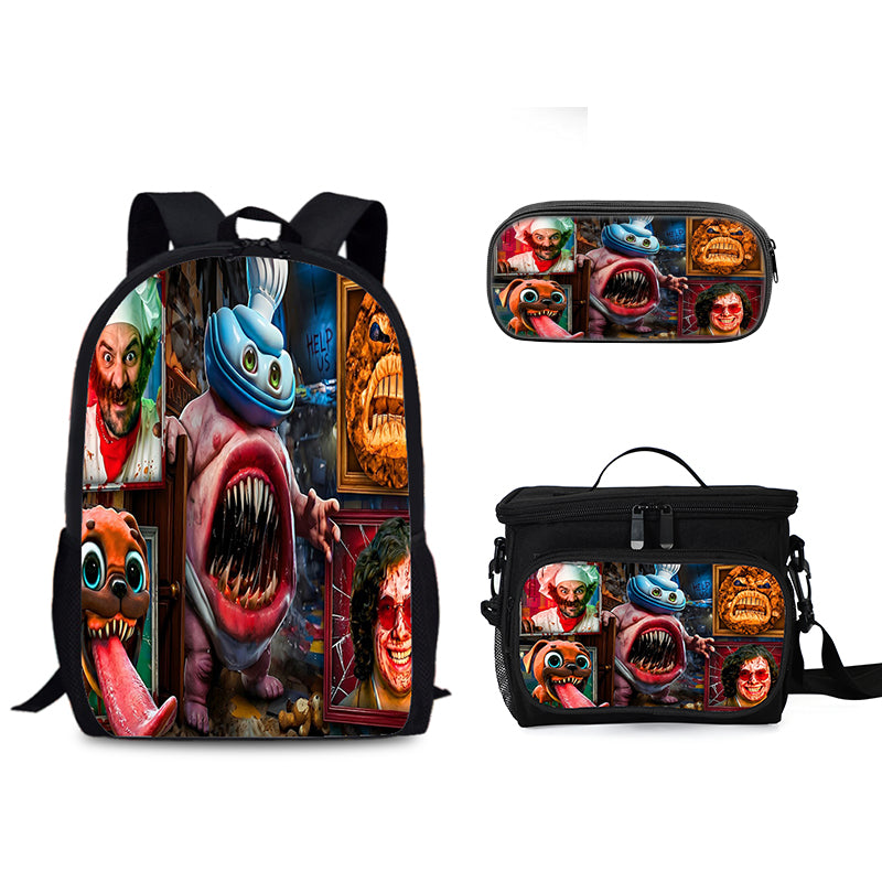 Dark Pals Schoolbag Backpack Lunch Bag Pencil Case 3pcs Set Gift for Kids Students