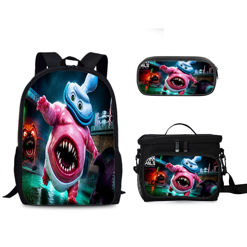 Dark Pals Schoolbag Backpack Lunch Bag Pencil Case 3pcs Set Gift for Kids Students