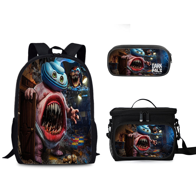 Dark Pals Schoolbag Backpack Lunch Bag Pencil Case 3pcs Set Gift for Kids Students