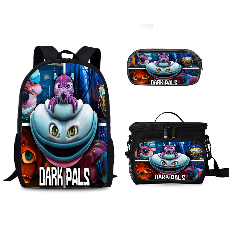 Dark Pals Schoolbag Backpack Lunch Bag Pencil Case 3pcs Set Gift for Kids Students