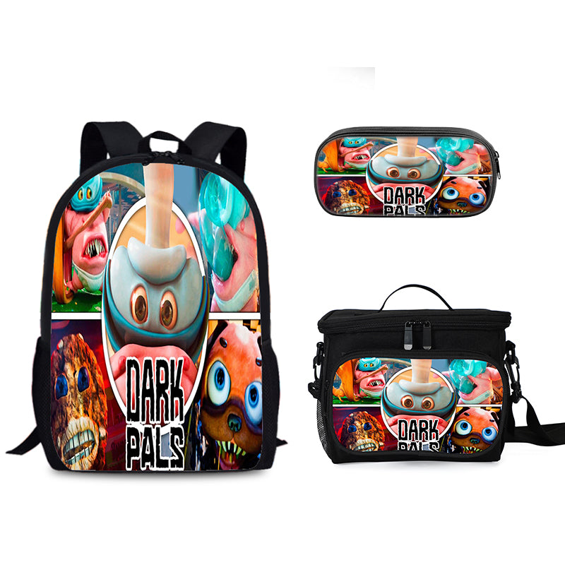 Dark Pals Schoolbag Backpack Lunch Bag Pencil Case 3pcs Set Gift for Kids Students
