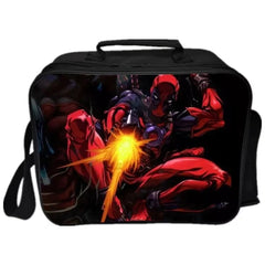 Deadpool PU Leather Portable Lunch Box School Tote Storage Picnic Bag