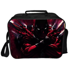 Deadpool PU Leather Portable Lunch Box School Tote Storage Picnic Bag