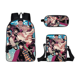Demon Slayer Kimetsu no Yaiba Kamado Nezuk 3pcs Set School Bag Backpack Lunch Box Book Pencil Bags