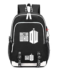 Doctor Who USB Charging Backpack School Note Book Laptop Travel Bags Luminous