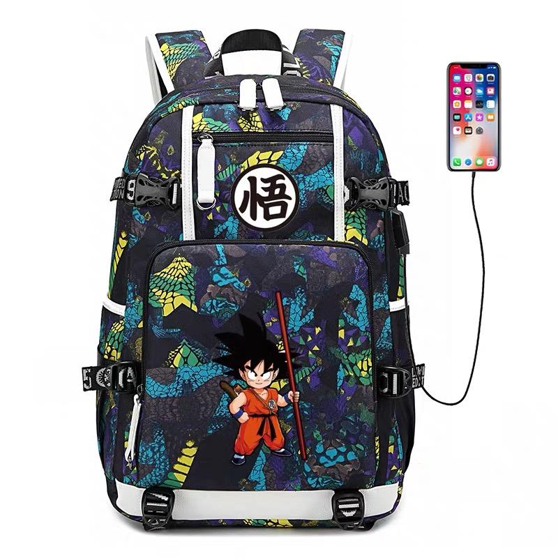 Dragon Ball Goku  USB Charging Backpack School NoteBook Laptop Travel Bags