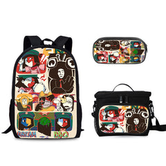 ENA dream BBQ Schoolbag Backpack Lunch Bag Pencil Case 3pcs Set Gift for Kids Students
