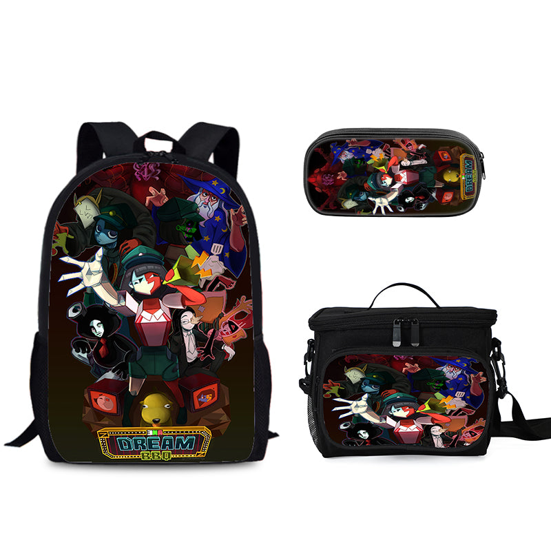 ENA dream BBQ Schoolbag Backpack Lunch Bag Pencil Case 3pcs Set Gift for Kids Students