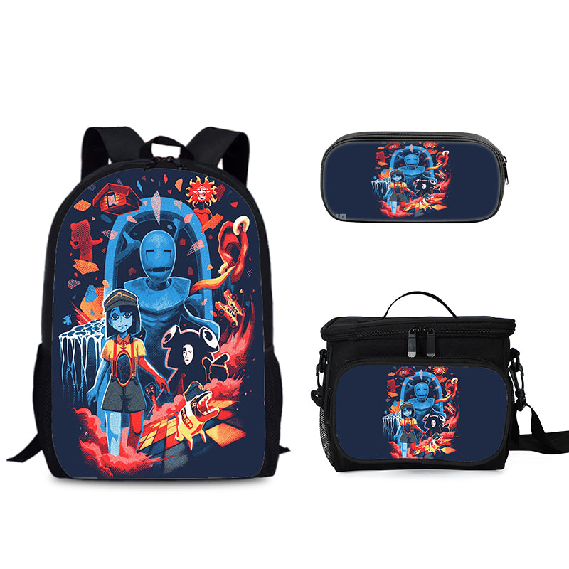 ENA dream BBQ Schoolbag Backpack Lunch Bag Pencil Case 3pcs Set Gift for Kids Students