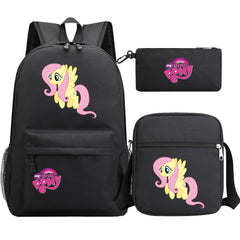 My Little Pony Fluttershy SchoolBag Backpack Shoulder Bag Book Pencil Bags 3pcs Set