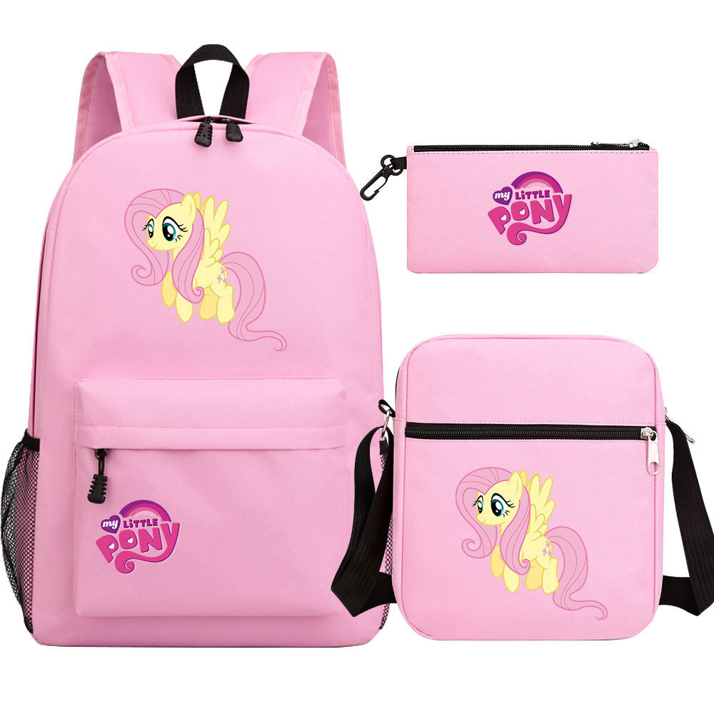 My Little Pony Fluttershy SchoolBag Backpack Shoulder Bag Book Pencil Bags 3pcs Set