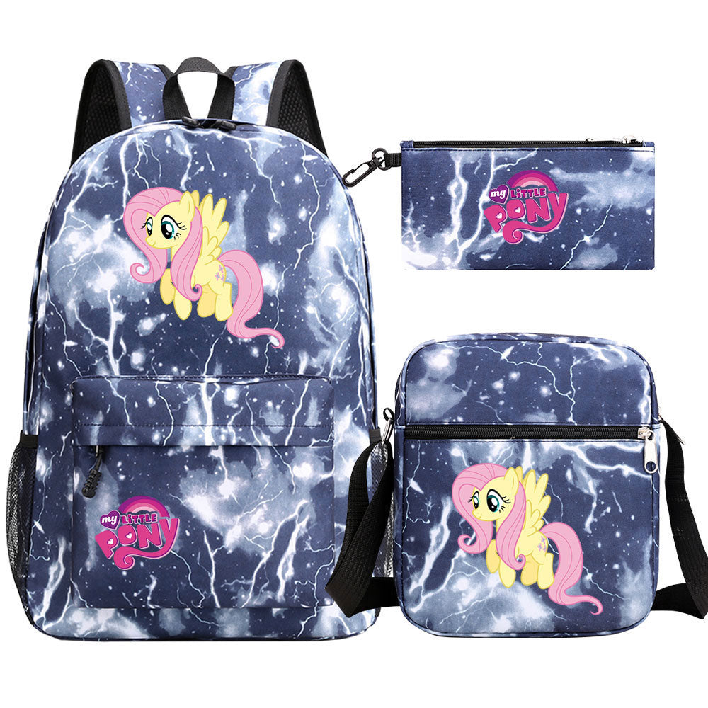 My Little Pony Fluttershy SchoolBag Backpack Shoulder Bag Book Pencil Bags 3pcs Set